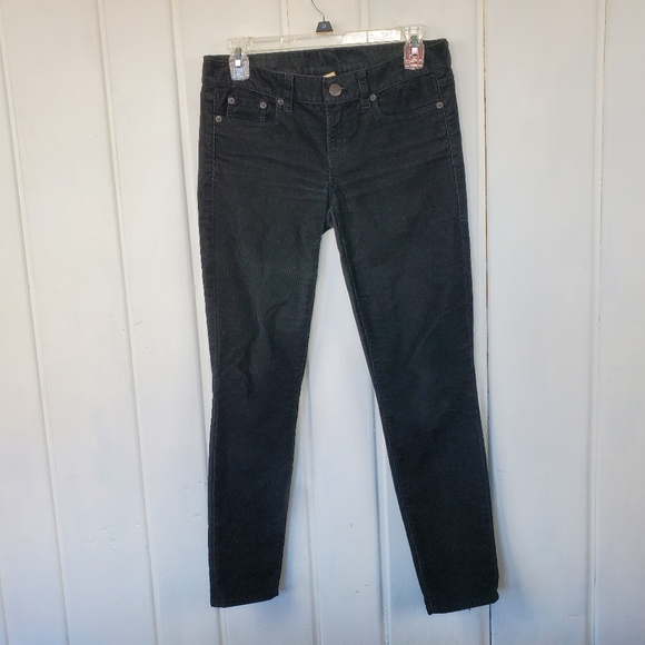 J.Crew Y2K Black Low Rise Toothpick Skinny Corduroy Ankle Womens 25 Style 18266 - Picture 2 of 8
